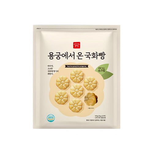 YONGGOONG Chrysanthemum-Shaped Pastry "Guk Hwa Ppang"  With Custard Cream Filling 500g (25gx20)
